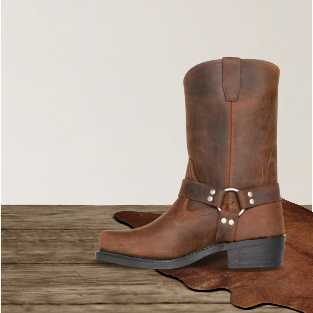 Brantell | Retro Halbhohe Lederstiefel