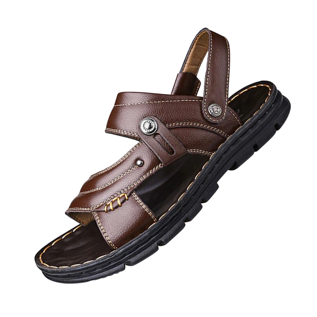 Brantell | Rutschfeste Orthopädische Sandalen aus Leder für Männer