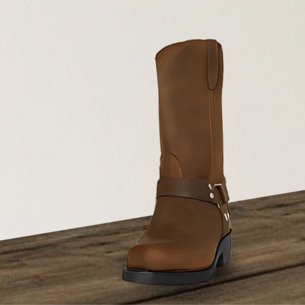 Brantell | Retro Halbhohe Lederstiefel