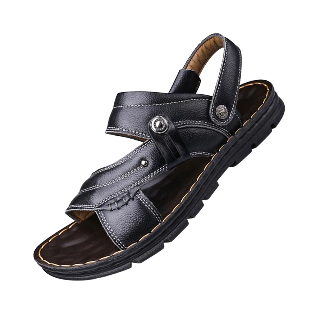 Brantell | Rutschfeste Orthopädische Sandalen aus Leder für Männer