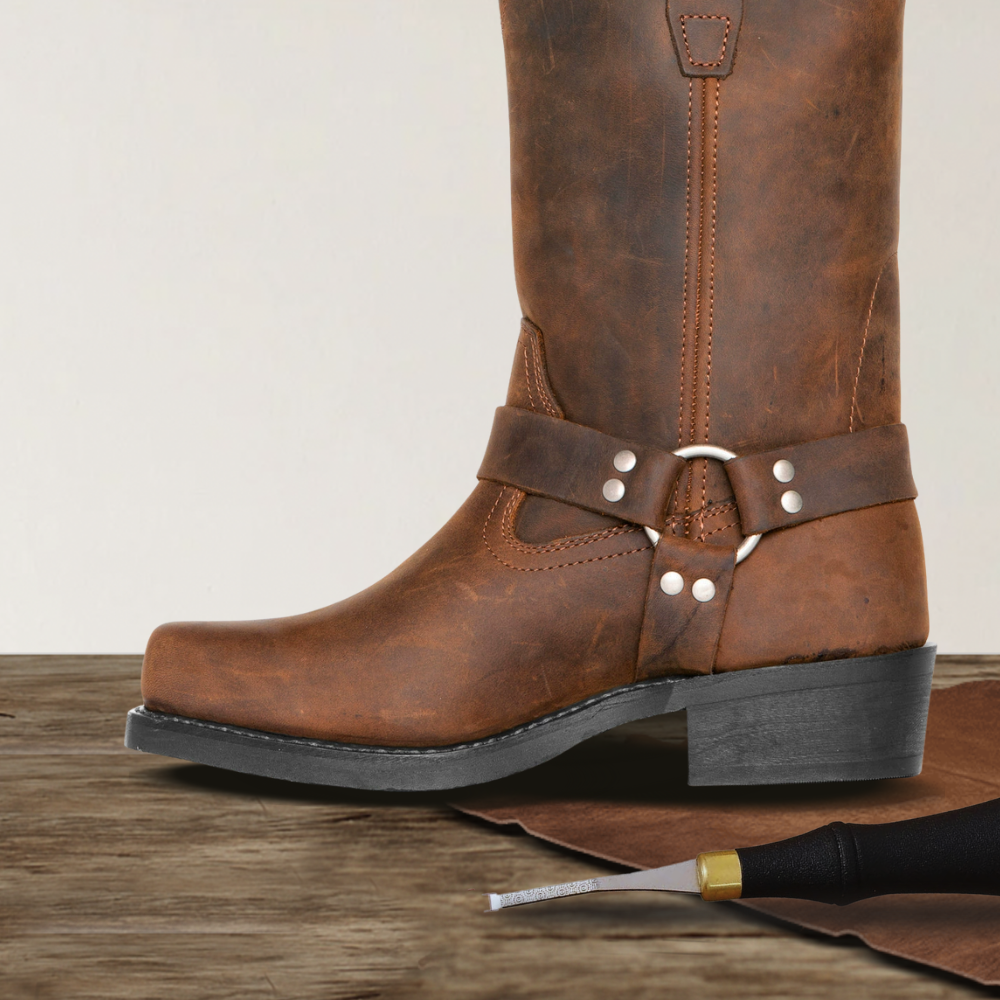 Brantell | Retro Halbhohe Lederstiefel