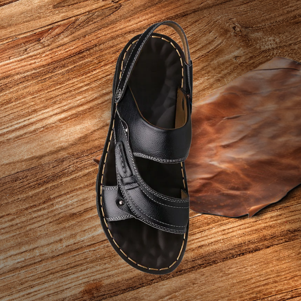 Brantell | Rutschfeste Orthopädische Sandalen aus Leder für Männer