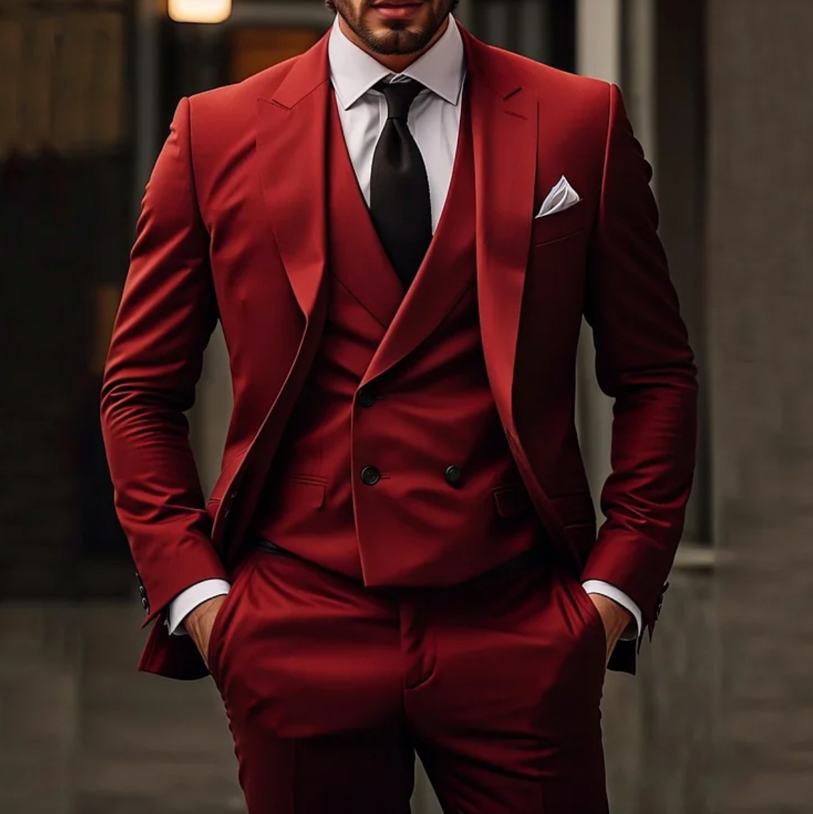 BRANTELL | 3-teiliges set für herren aus schlichtem business-blazer, weste und hose