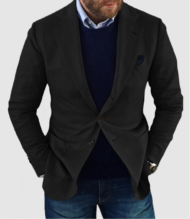 BRANTELL | Herren-strickjacke mit lässigen knöpfen, taschen und reverskragen, einfarbig, langärmelig