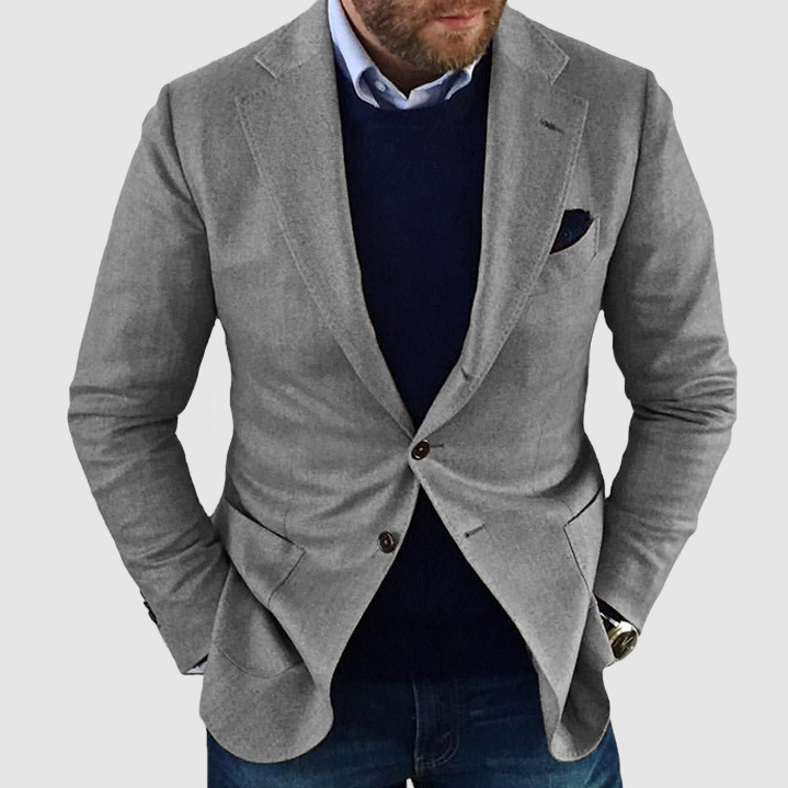 BRANTELL | Herren-strickjacke mit lässigen knöpfen, taschen und reverskragen, einfarbig, langärmelig