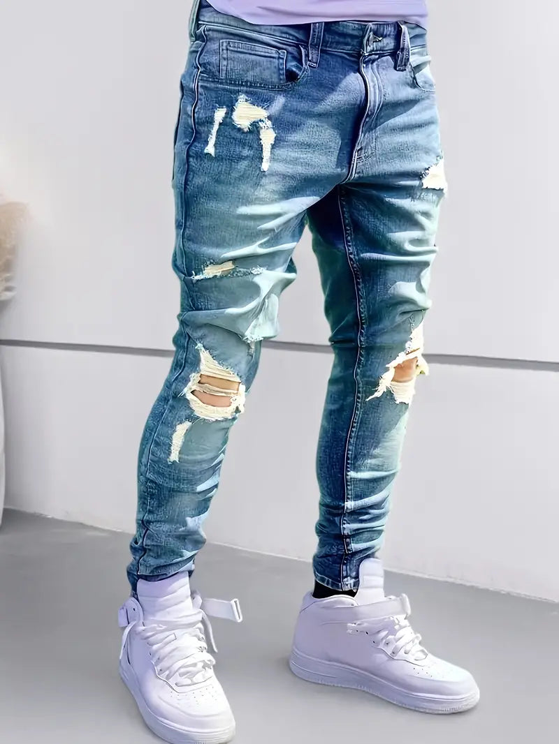 BRANTELL | Slim-Fit Casual Herren Tattered Jeans
