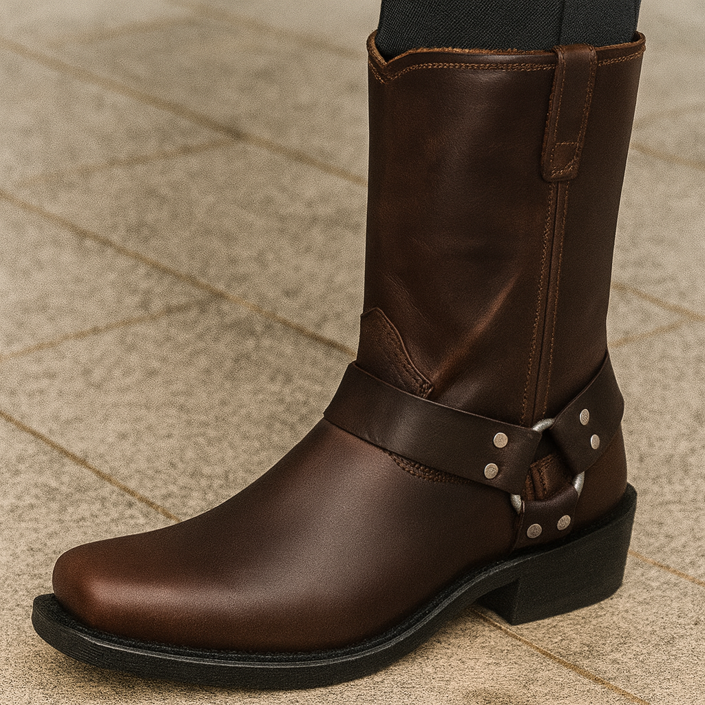 Brantell | Retro Halbhohe Lederstiefel