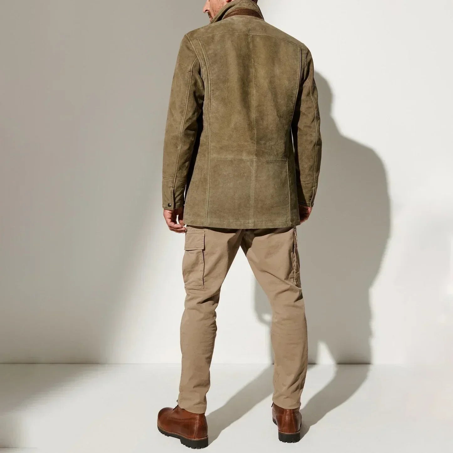 BRANTELL | Vintage-Herren Wildleder-Sakko mit Leder-Details