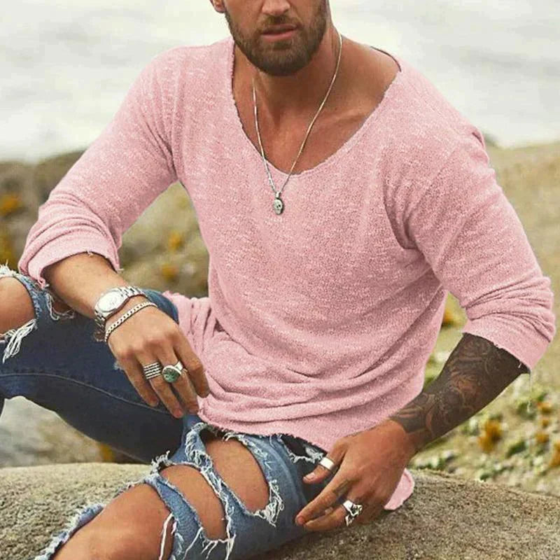 BRANTELL | Herren Longsleeve Shirt mit Raw-Edge Look