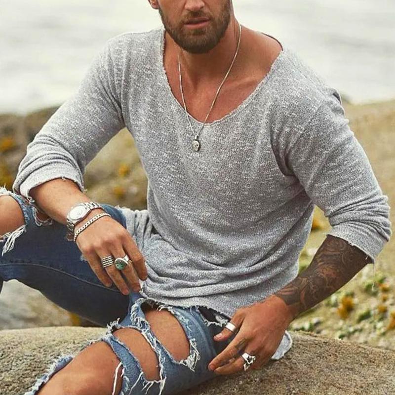 BRANTELL | Herren Longsleeve Shirt mit Raw-Edge Look