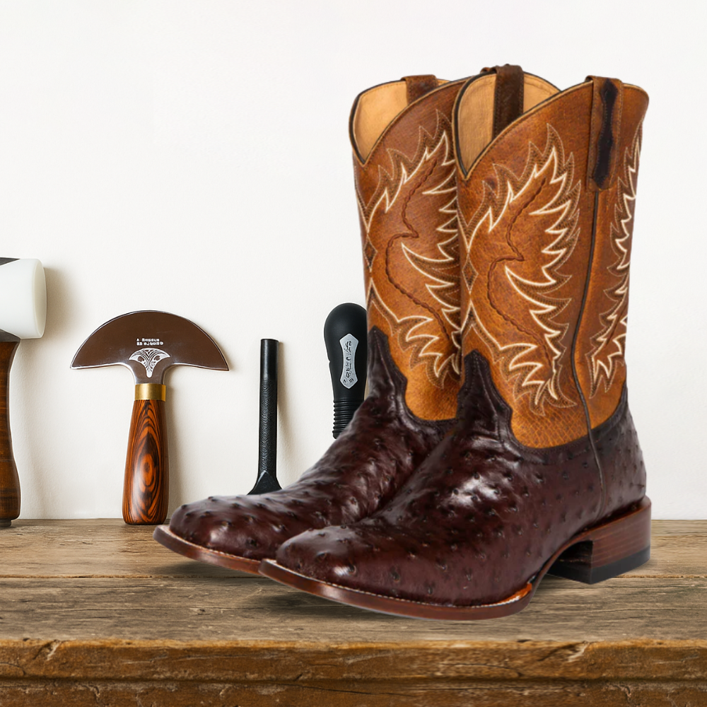 Brantell | Mid-calf Embroidered Leather Boots