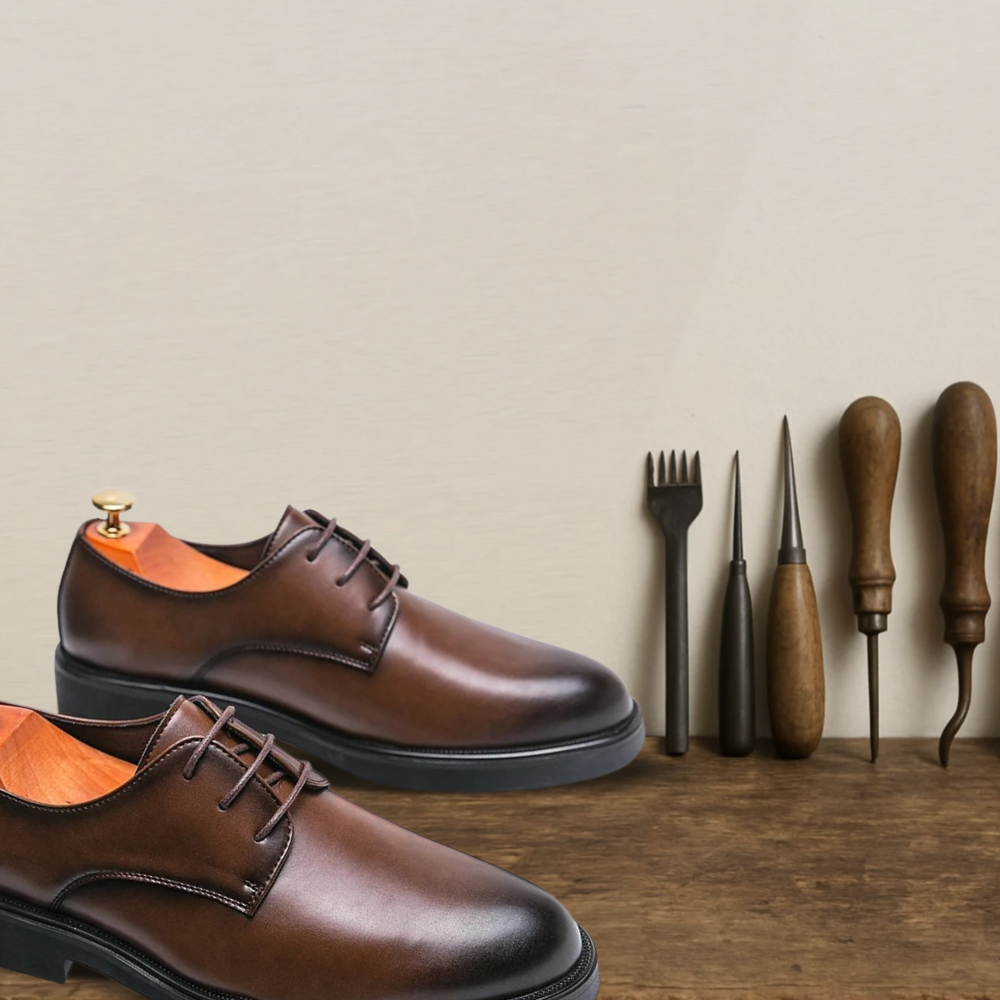 Brantell | Eleganter Herren Derby-Schnürschuh aus Glattlederoptik