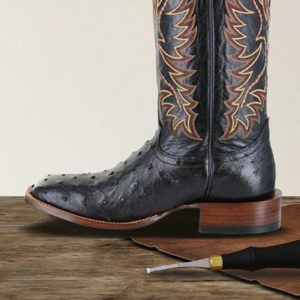 Brantell | Mid-calf Embroidered Leather Boots