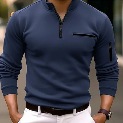 BRANTELL | Herren Slim-Fit Quarter-Zip Pullover