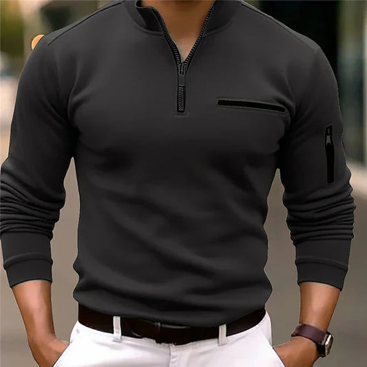 BRANTELL | Herren Slim-Fit Quarter-Zip Pullover