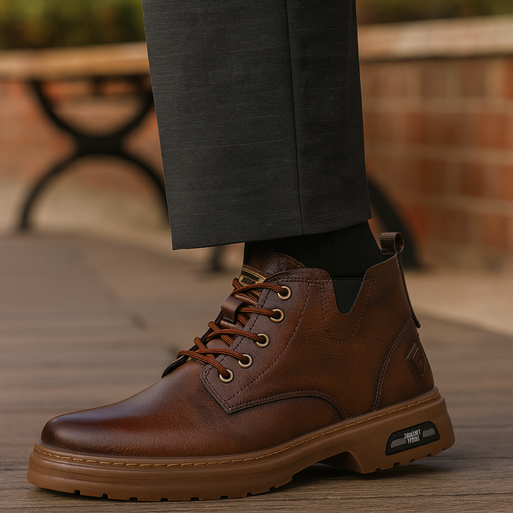 Brantell | Coole Schnürstiefel mit Seitenreißverschluss für Männer