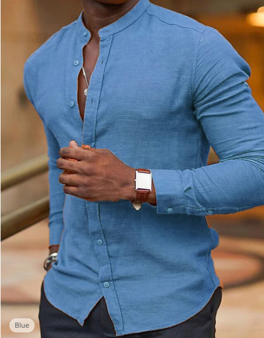 BRANTELL | Elegantes Herrenhemd mit Stehkragen