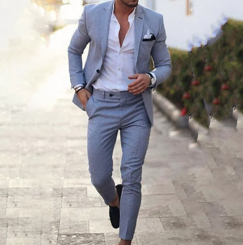 BRANTELL | 2-Teiliges Set Eleganter Herren Slim-Fit Anzug
