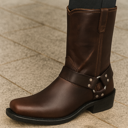 Brantell | Retro Halbhohe Lederstiefel